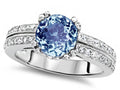 Star K Round 7mm Simulated Aquamarine Wedding Ring