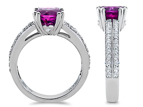 Star K Round 7mm Created Pink Sapphire Wedding Ring