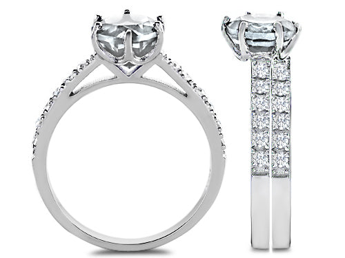 Star K Round 7mm Genuine White Topaz Wedding Ring