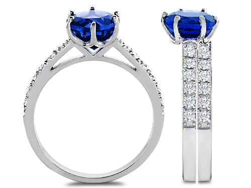 Star K Round 7mm Created Sapphire Wedding Ring