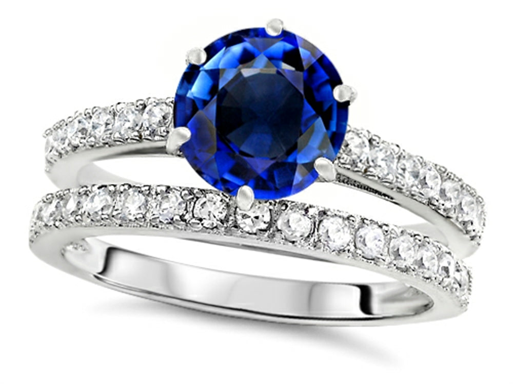 Star K Round 7mm Created Sapphire Wedding Ring