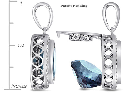 Switch-It Gems™ Round 12mm Simulated Aquamarine Halo Pendant Necklace12 Interchangeable Simulated Birth Months