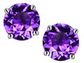Star K 7mm Round Simulated Amethyst Earrings Studs