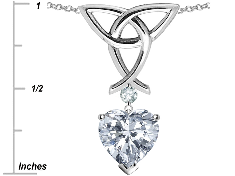 Star K Love Knot Pendant Necklace with 8mm Heart Shape White Topaz