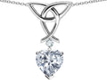 Star K Love Knot Pendant Necklace with 8mm Heart Shape White Topaz