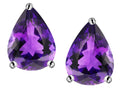 Star K Pear Shape 9x7mm Simulated Amethyst Earrings Studs
