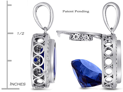 Switch-It Gems™ Interchangeable Simulated Sapphire Pendant Necklace Set with 12 Round 10mm Simulated Birth Months Includ