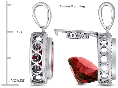 Switch-It Gems Interchangeable Simulated Garnet Pendant Necklace Set with 12 Round 10mm Simulated Birth Months Included