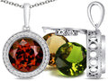 Switch-It Gems Interchangeable Simulated Garnet Pendant Necklace Set with 12 Round 10mm Simulated Birth Months Included
