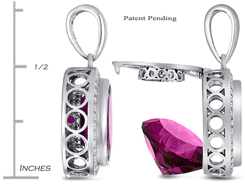 Switch-It Gems™ Interchangeable Simulated Pink Tourmaline Pendant Necklace Set with 12 Round 10mm Simulated Birth Months