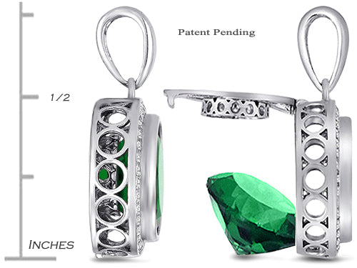 Switch-It Gems™ Interchangeable Simulated Emerald Pendant Necklace Set with 12 Round 10mm Simulated Birth Months Include