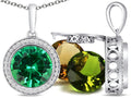 Switch-It Gems Interchangeable Simulated Emerald Pendant Necklace Set with 12 Round 10mm Simulated Birth Months Include