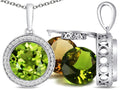Switch-It Gems Interchangeable Simulated Peridot Pendant Necklace Set with 12 Round 10mm Simulated Birth Months Include