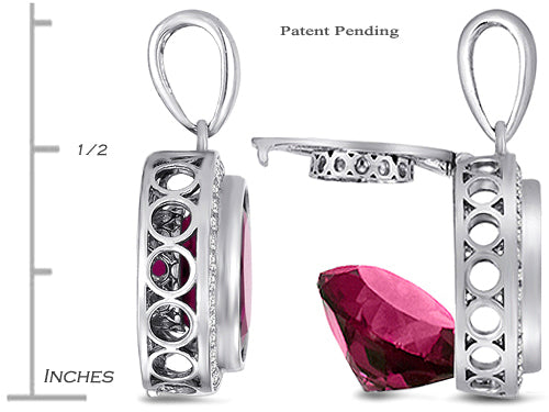 Switch-It Gems™ Interchangeable Simulated Ruby Pendant Necklace Set with 12 Round 10mm Simulated Birth Months Included