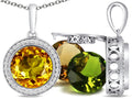 Switch-It Gems Interchangeable Simulated Citrine Pendant Necklace Set with 12 Round 10mm Simulated Birth Months Include