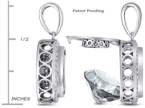 Switch-It Gems™ Interchangeable Simulated White Topaz Pendant Necklace Set with 12 Round 10mm Simulated Birth Months Inc