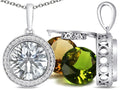 Switch-It Gems Interchangeable Simulated White Topaz Pendant Necklace Set with 12 Round 10mm Simulated Birth Months Inc