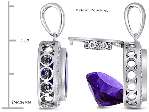 Switch-It Gems™ Interchangeable Simulated Alexandrite Pendant Necklace Set with 12 Round 10mm Simulated Birth Months Inc
