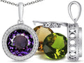 Switch-It Gems Interchangeable Simulated Alexandrite Pendant Necklace Set with 12 Round 10mm Simulated Birth Months Inc