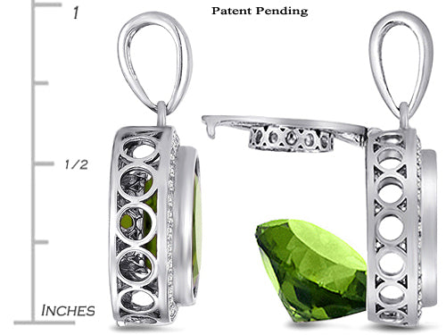 Switch-It Gems™ Interchangeable Simulated Peridot Halo Pendant Necklace Set Round 12mm Simulated Birth Months Include
