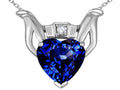 Star K Claddagh Love Pendant Necklace With 8mm Heart Created Sapphire