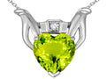 Star K Claddagh Love Pendant Necklace With 8mm Heart Genuine Peridot