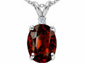 Tommaso Design Oval 9x7mm Genuine Garnet Pendant Necklace