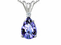 Tommaso Design Pear Shape Genuine Tanzanite Pendant Necklace