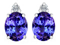 Tommaso Design  8x6mm Oval Simulated Tanzanite s Earrings Studs