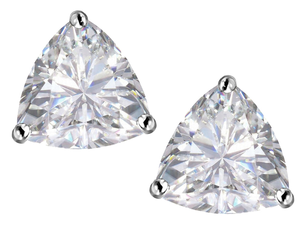 Star K Trillion 7mm White Topaz Earrings Studs