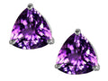 Star K Trillion 7mm Genuine Amethyst Earrings Studs