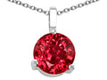 Tommaso Design Round Created Ruby Pendant Necklace
