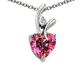 Star K Heart Shape 8mm Simulated Pink Tourmaline Endless Love Pendant Necklace
