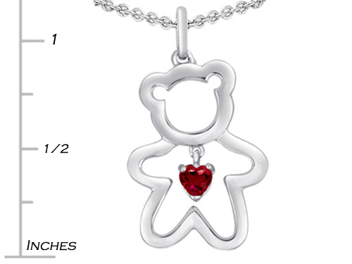 Star K Love Teddy Bear with 4mm Heart Shape Created Ruby