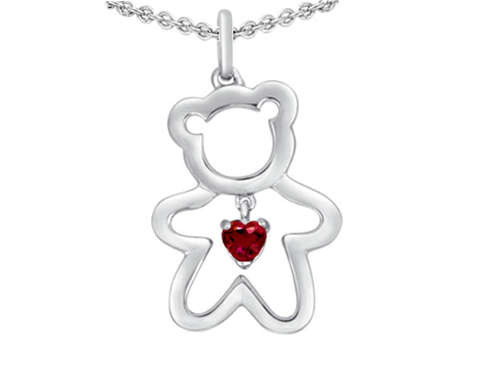 Star K Love Teddy Bear with 4mm Heart Shape Created Ruby