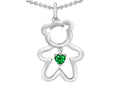 Star K Love Teddy Bear with 4mm Heart Shape Simulated Emerald