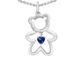 Star K Love Teddy Bear with 4mm Heart Shape Created Sapphire