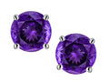 Star K Round 6mm Genuine Amethyst Classic Screw Back Stud Earrings