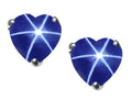 Tommaso Design Heart Shape Created Star Sapphire Earrings Studs
