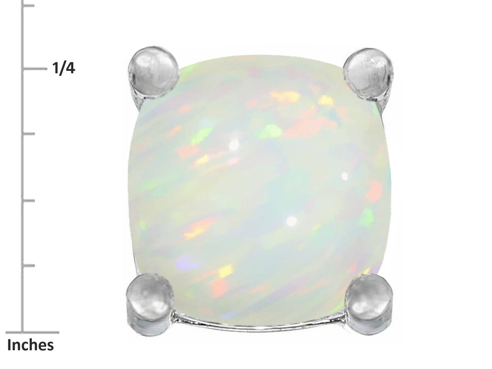 Star K Cushion-Cut 7mm Created Opal Earrings Studs