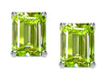 Tommaso Design 8x6mm Emerald Cut Genuine Peridot Earrings Studs