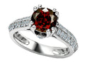 Star K Round Simulated Garnet Ring