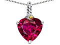 Star K Rope Heart Pendant Necklace with 10mm Heart Shape Created Ruby