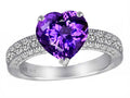 Star K 8mm Heart Shape Simulated Amethyst Ring