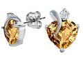 Star K 8mm Heart Shape Simulated Imperial Yellow Topaz Heart Earrings