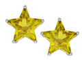 Star K Fancy Star Cut Earrings Studs with Simulated Citrine