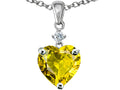 Star K Heart shape 8mm Simulated Citrine Pendant Necklace