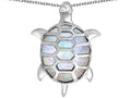 Star K Good Luck Turtle Pendant Necklace with Oval Created Opal
