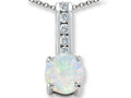 Star K Round 7mm Created Opal Pendant Necklace