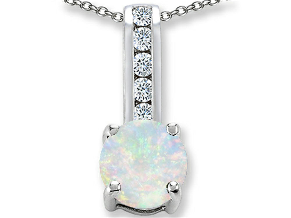 Star K Round 7mm Created Opal Pendant Necklace
